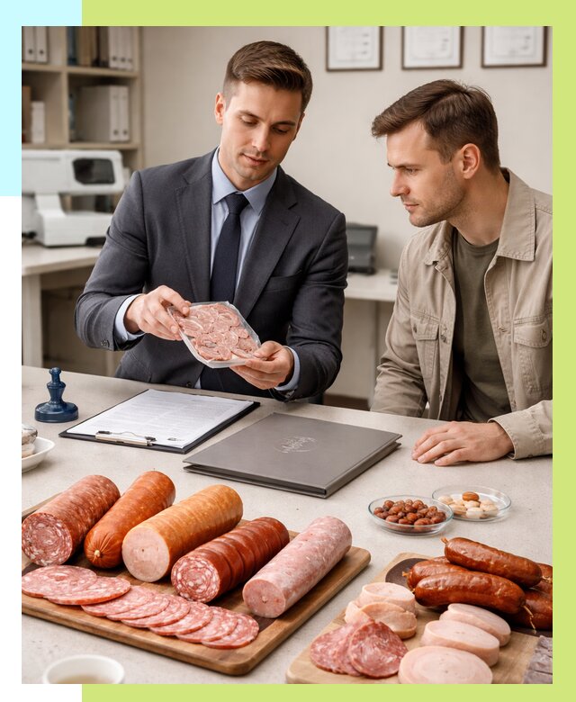 Сертификация колбасных изделий в Барабинске от 7618 р. | Алешин-Ббн