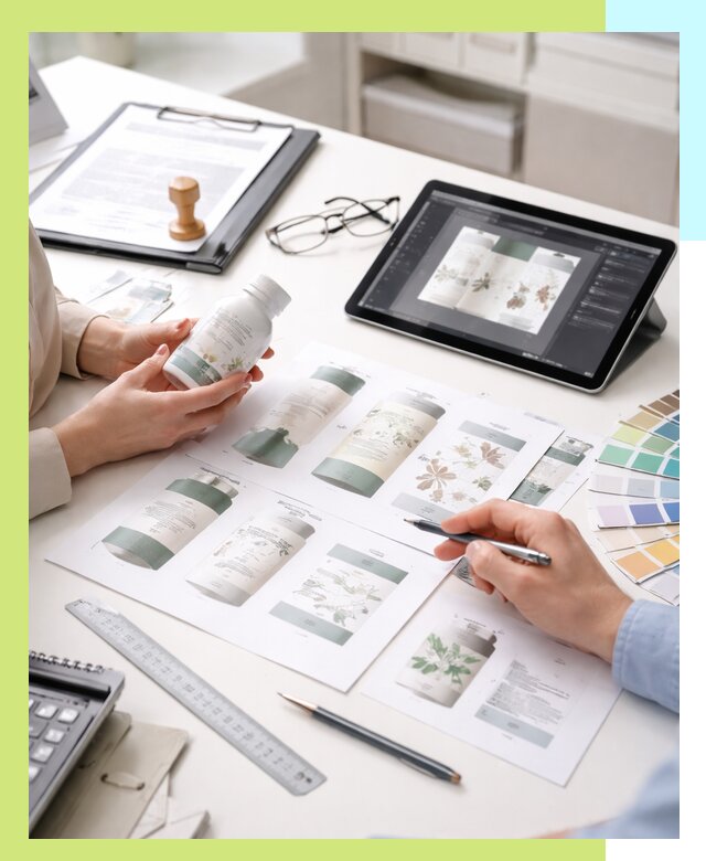 Профессиональная разработка дизайна и текста этикетки продукции в Барабинске