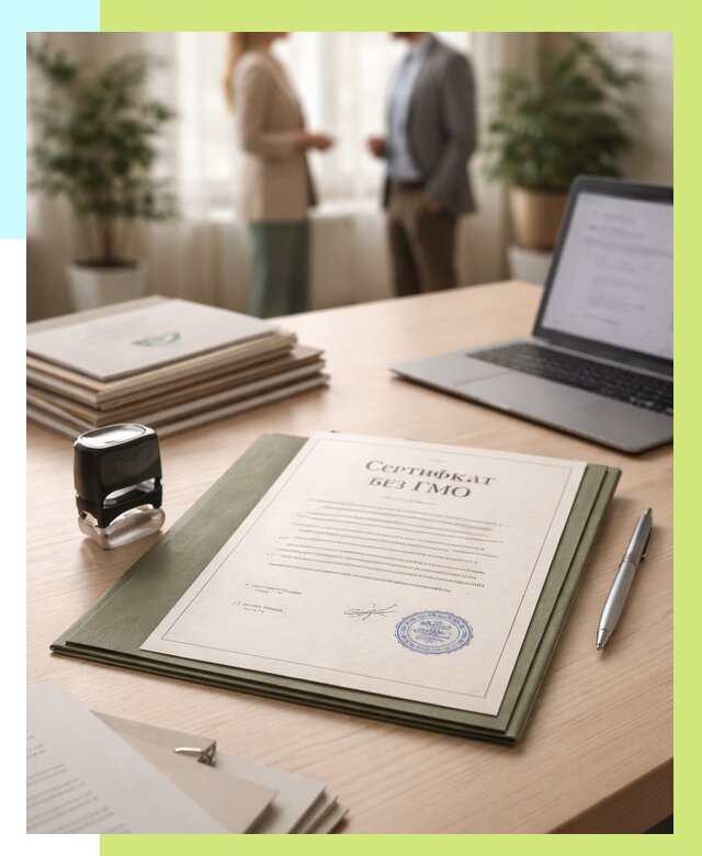 Сертификат без ГМО в Барабинске от 7618 р. оформить срочно Алешин-Ббн